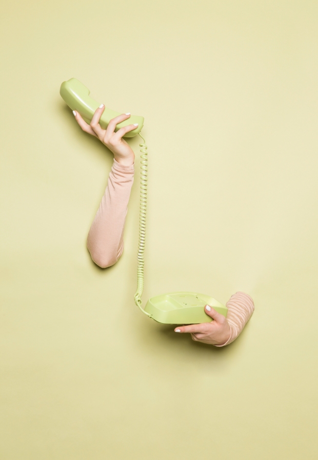 telephone, vintage, green, hand, model, surreal, 